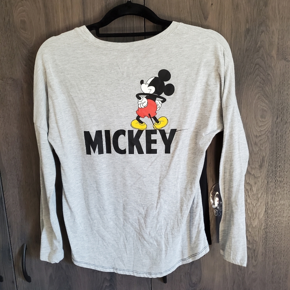 Disney Brand Mickey Mouse Graphic Long Sleeve Tee Shirt Top Size S Great - Picture 5 of 10